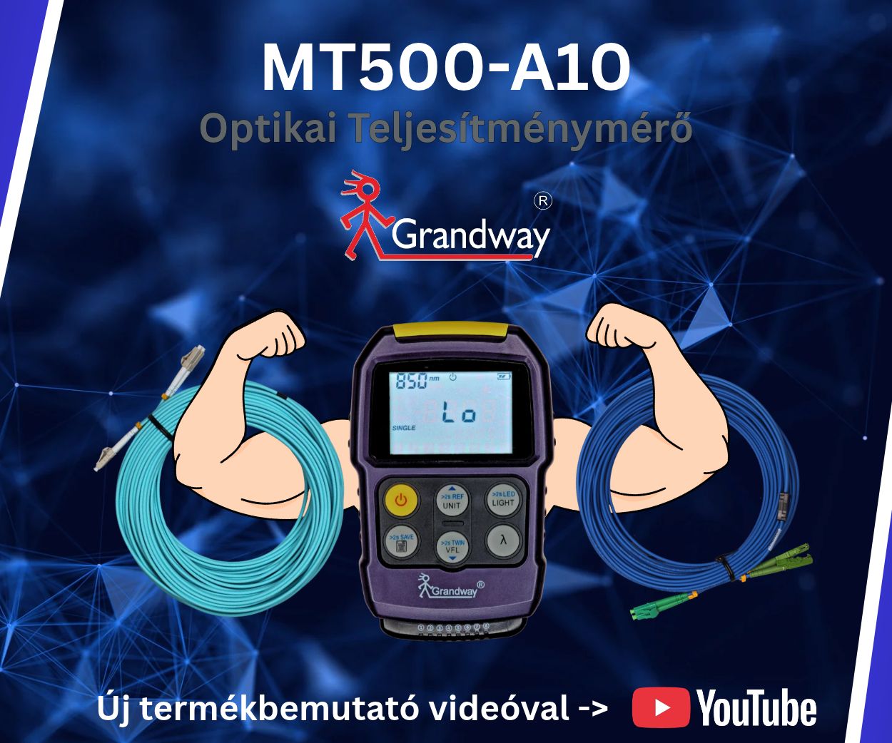 Grandway MT500 teljesítménymérő feszít két izmos karral